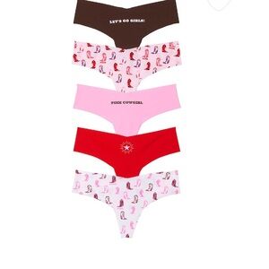 Victoria's Secret “Pink Cowgirl” 5-Pack Thong Panties